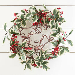 Artificial Holly Berry Wreath