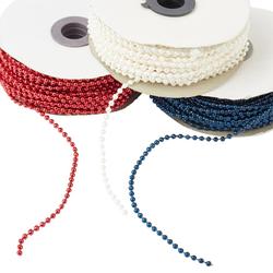 Red White and Blue Fused String Pearl Bead Set