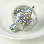 Silver Glittered Pomegranate Ornament