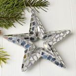 Silver Glittered Star Ornament
