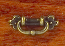 Dollhouse Miniature Antique Brass Oval Drop Drawer Pull