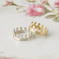 2 MINI Crowns Gold & Silver Miniature Dollhouse FAIRY GARDEN Accessories ~ Set 