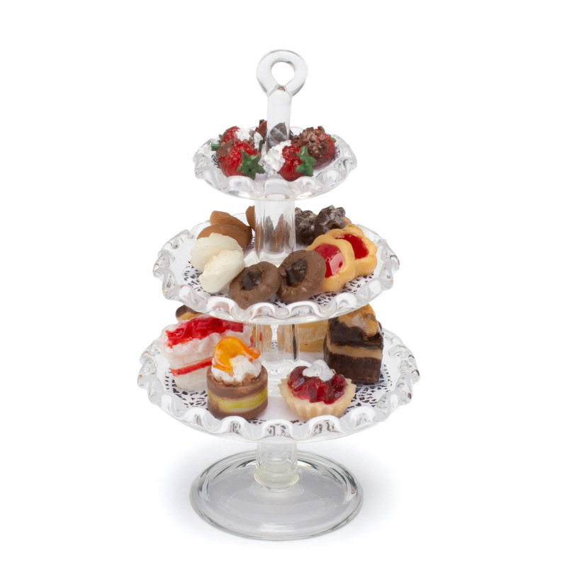Dollhouse Miniature 3-Tiered Dessert Display - Food ...