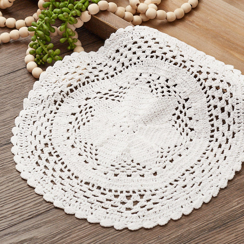 White Round Crocheted Doily Crochet And Lace Doilies Home Decor