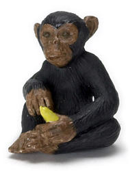 Dollhouse Miniature Chimpanzee with Banana