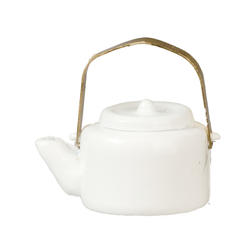 Dollhouse Miniature White Teapot