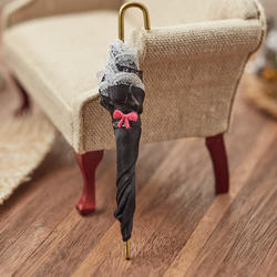 Dollhouse Miniature Black Victorian Umbrella