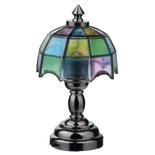 Dollhouse Miniature LED Nickel Tiffany Table Lamp