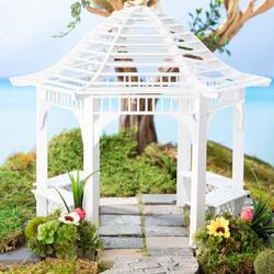 Dollhouse Miniature White Garden Gazebo