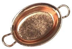 Dollhouse Miniature Oval Copper Gratin Pan
