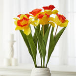 Orange and Yellow Artificial Daffodil Stems