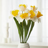 White and Yellow Artificial Daffodil Stems