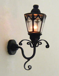Dollhouse Miniature 12v Black Gothic Coach Lamp