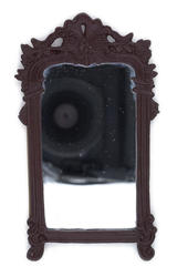 Dollhouse Miniature Mirror in Mahogany Frame