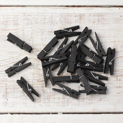 Black Wood Mini Clothespins