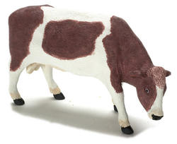 Dollhouse Miniature Brown and White Bull
