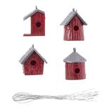 Miniature Red Birdhouses