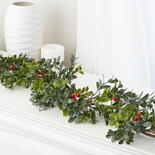 Realistic Boxwood and Berry Garland