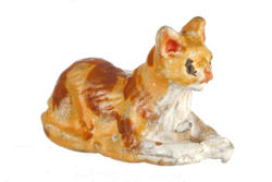Miniature Sitting Orange Tabby Cat