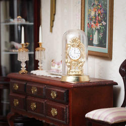 Dollhouse Miniature Gold Anniversary Clock