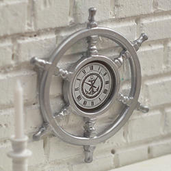 Dollhouse Miniature Helmsman's Wheel Wall Clock