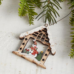 Rustic Snowman in Cottage Ornament