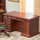 Dollhouse Miniature Walnut Kneehole Desk