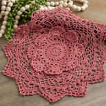 Rose Round Crocheted Doily