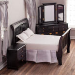Dollhouse Miniature Black Slat Bedroom Set