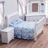 Dollhouse Miniature White Slat Bedroom Set
