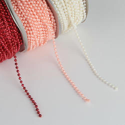Red Pink and White Fused String Pearl Bead Set