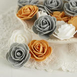 Gold, Silver, and White Artificial Rose Heads