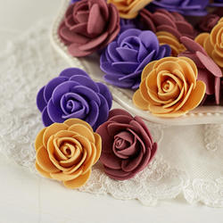 Mauve, Gold, and Purple Artificial Rose Heads