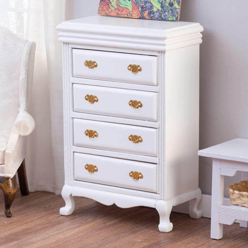 White Dresser T5672 Chest of Drawers miniature dollhouse furniture 1/12 scale 