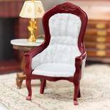 Dollhouse Miniature Mahogany Queen Anne Gent's Chair