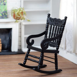 Dollhouse Miniature Black Gloucester Rocking Chair