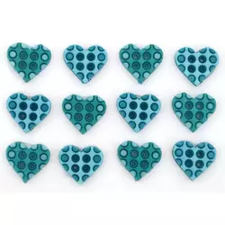 Dress It Up Polka Dot Turquoise Heart Buttons