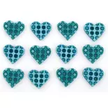 Dress It Up Polka Dot Turquoise Heart Buttons