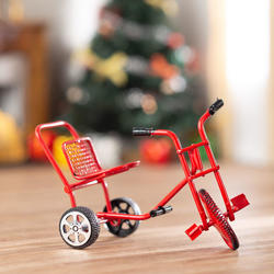 Dollhouse Miniature Red Pedal Tall Trike