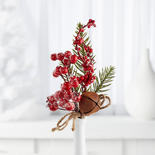 Christmas Rustic Bell and Berry Floral Pick