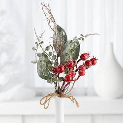Artificial Berry Leaf Christmas Pick