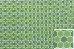 Dollhouse Miniature Green Hexagon Tile PVC Sheet