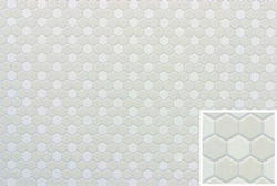 Dollhouse Miniature White Hexagon PVC Tile Sheet