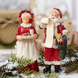Miniature Mr. Santa and Mrs. Claus Figures