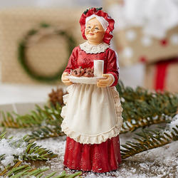 Miniature Mrs. Claus Bringing Santa's Cookies Figure