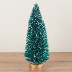 Miniature Frosted Green Bottle Brush Tree