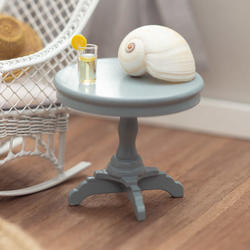 Gray Miniature Victorian Pedestal End Table