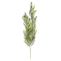 Faux Sargent Spruce Bush with Pinecones and Berries