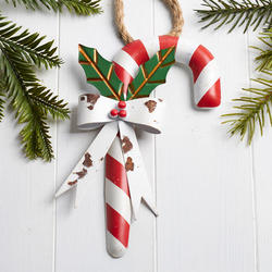 Rustic Candy Cane Ornament
