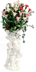 Dollhouse Miniature Mixed Floral Arrangement in Decorative Vase